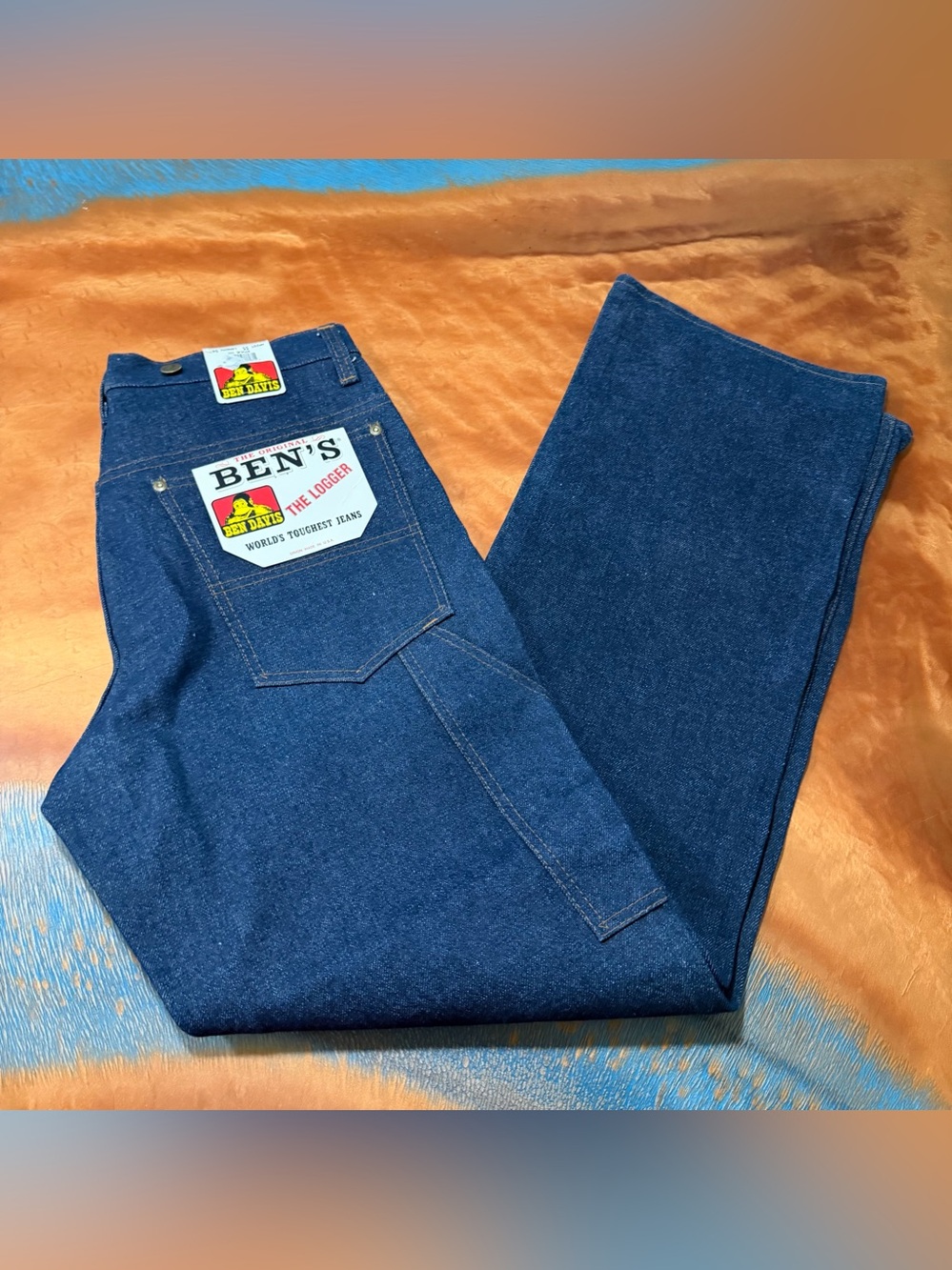 Vintage Ben Davis Logger Jeans Dark Wash New NOS 33x34 Made in USA Cotton
